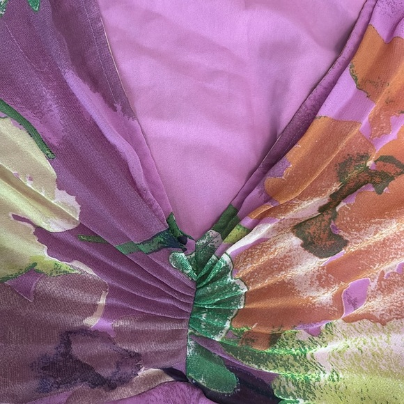 ASOS Pleated Floral Flutter Short Sleeve Midi Dress NEW 6 - Picture 8 of 10